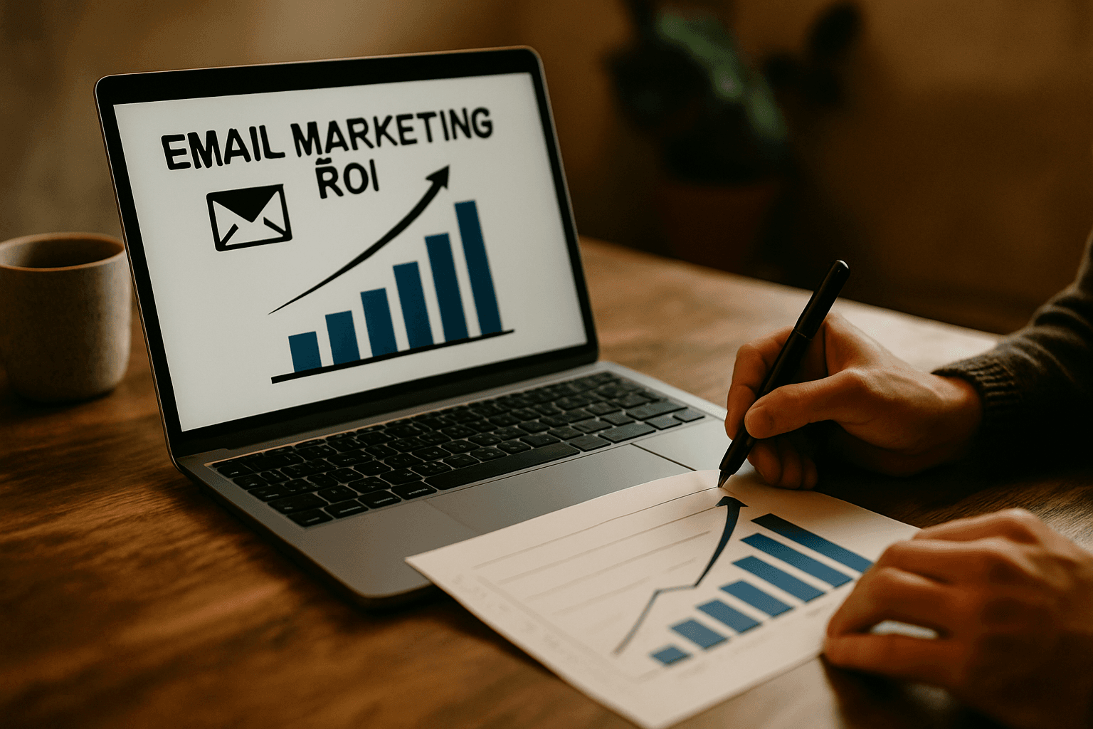 Professional photograph illustrating email marketing ROI for DTC brands — cover image for "The Email Business Case: A DTC Founder's Framework for Presenting Backend Investment ROI to Investors, Cofounders, or Yourself" on Loyal Send