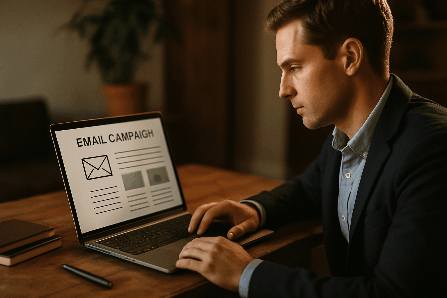 Professional photograph illustrating email campaign design — cover image for "10 Seasonal Email Campaign Types DTC Beverage Brands Running Klaviyo Are Skipping in 2026" on Loyal Send